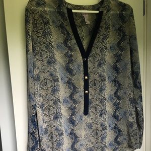 Sheer snake print top